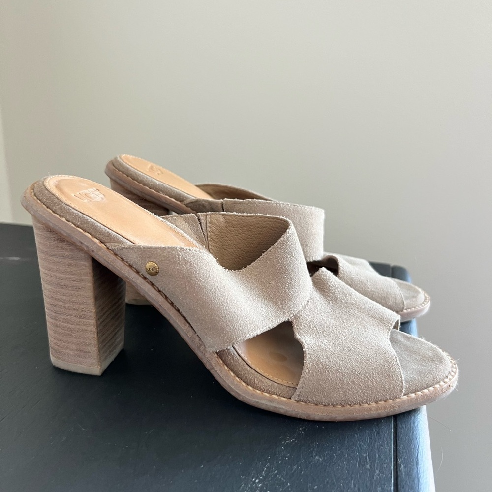 UGG Tan Mules & Clogs with Chunky Heel